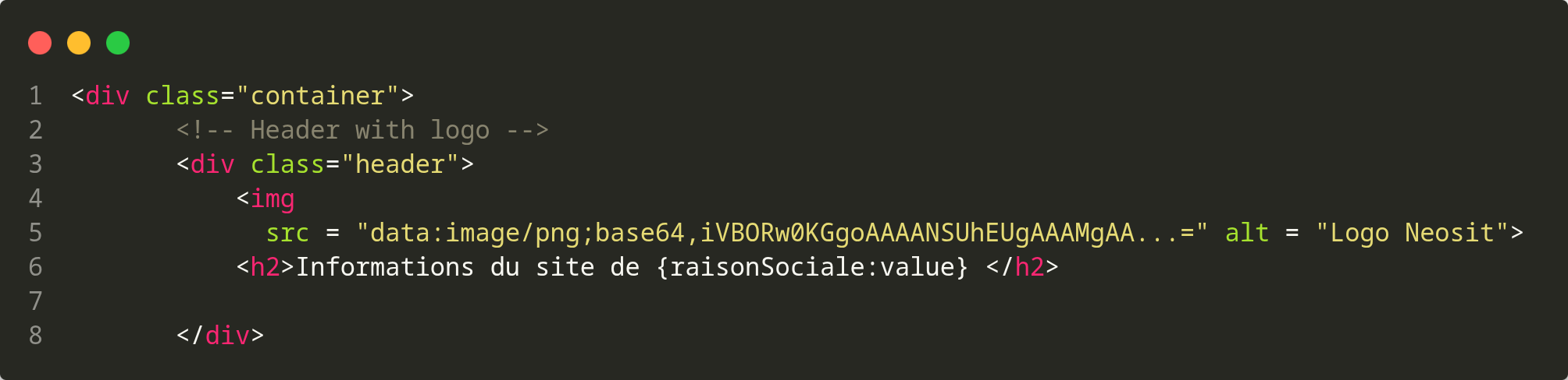 Début du code base64 pour intégrer le logo dans le template HTML du PDF
